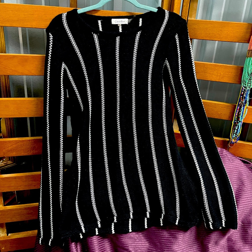 Black & White Striped Calvin Klein Sweater